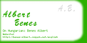 albert benes business card